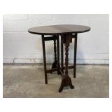MCM Round Drop Leaf Folding Side Table