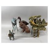 Vintage Bronze & Wood Figurines