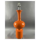 MCM Glossy Orange & Chrome Goird Shaped Lamp