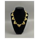 Robert Lee Morris Signed Puffy Hearts Necklace