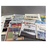 Large Lot of Vtg Detroit Tigers & MLB Newspapers