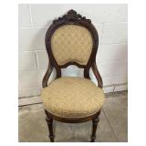 Antq Victorian Wooden Parlor Side Chair