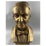 Vintage Gold-Toned Bust of Thomas A. Edison