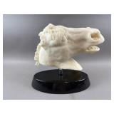 Signed Greek Horse Bust Sculpture
