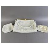 Vtg Beaded Handbag & Coin Pouches