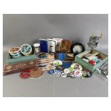 Lot of Vtg Items - Pins, Fishing Supplies, & More