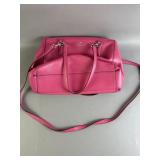 Vibrant Pink Coach Leather Shoulder Bag