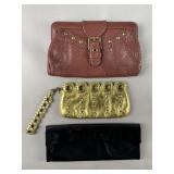 Isabella Fiore Gold Metallic Clutch Wristlet/More