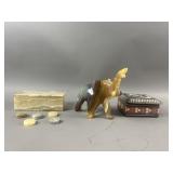 Hand-Carved Striped Onyx Elephant Figurine & More