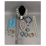 Artisan Necklaces, Signed Costume, GF Pocket Watch