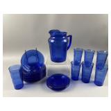 Vtg Hazel-Atlas Cobalt Blue Glasses & More
