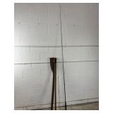 Vtg Wooden Fishing Rod Sleeve & Long Fishing Pole