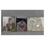 Signed Baseball Photos- Herman Krueber, Bob Feller