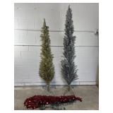 Metallic Tinsel Christmas Trees & Lights