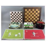 Vintage Hand Carved Marble Chess Board & More