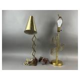MCM Brass Helical/Spiral Ribbon Lamp & More