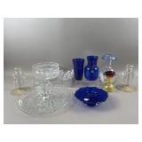 Signed Cut Crystal Tray, Crackle Glass & More