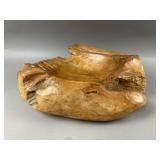 Antique Wooden Burl Wood Decorative Bowl