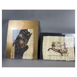2 Pieces of Framed Egyptian Papyrus Art