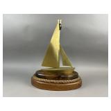 Vintage Brass Sailboat Table Lamp