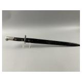 Vintage Military Rifle Bayonet with Steel Scabbard