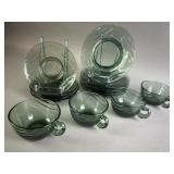 Vtg. Fostoria Horizon 9 Plates & 4 Coffee Cups