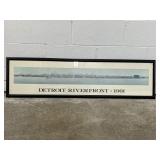 Vtg Panoramic Print of  Detroit Riverfront 1901