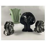 Vtg Haeger Vase, Ceramic Horse Bookends & More