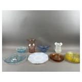 Fenton Opalescent Embossed Grape Bowl & More