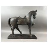 DecMode Brown Polystone Prancing Horse Sculpture