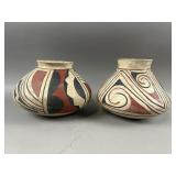 Southwestern Polychrome Designed Pottery Jars