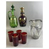 Bohemian Glass Decanters & More Vintage Glass