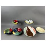 Hand-Painted Ceramic Bowls - Signed