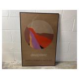 Vintage Framed Abstract Serigraph Art Poster