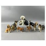 Vtg Porcelain Boxer S&P Shakers & Dog Figurines