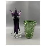 Art Glass Abstract Colorful Vintage Vases