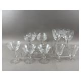 Vtg Fostoria Crystal Etched Sherbet Glasses & More