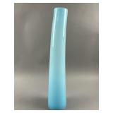 MCM Turquoise Bent Neck Art Glass Vase