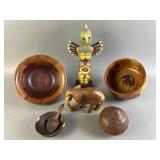 Peruvian Hand Carved Gourd, Signed Bowls & More