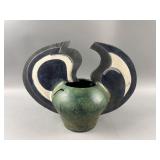 Abstract Mid Century Signed Ceramic Vessel