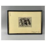 Bernard Reder Framed/Signed Woodcut Print