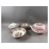 Vtg Stratford Soup Terrine & Franciscan China Set