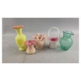 Glowing Fenton Burmese Satin Glass Vases and More