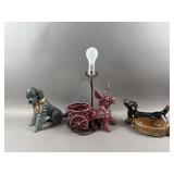 Ceramic Dachshund Planter, Donkey Lamp & More