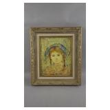 Signed Framed Print Carlene by Edna Hibel
