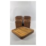 Teak Wood MCM Kalmar Storage Cannister Set