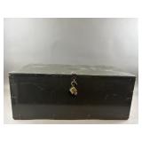 Vintage WW2 Style Olive Drab Military Footlocker