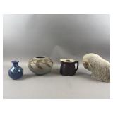 Paul Hoff Musk Ox, Sgraffito Fish Vase & More