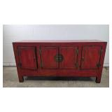 Chinese Style Red Accent Cabinet