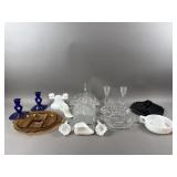 Vintage Milk Glass Candle Holder, Juicer & More